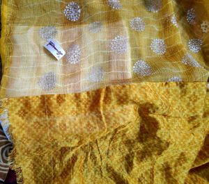 Yellow Polka Dot Saree