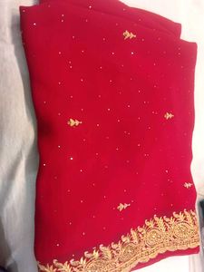 Elegant rose color  Embroidered Saree