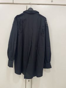 🖤✨ Midnight Bloom: Black Lace Statement Shirt ✨🖤