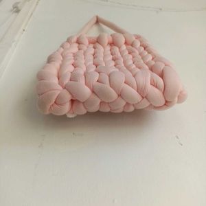 Handmade Braided Pink Shoulder Bag