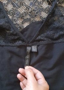 Forever 21 Black Bodysuit With Net