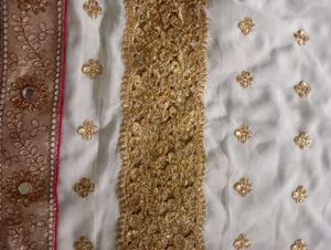 2 Color Heavy Saree With Golden Work