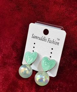 Heart Pearl Drop Earrings