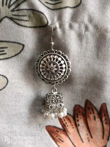Traditional Oxidized Silver Jhumka Earrings