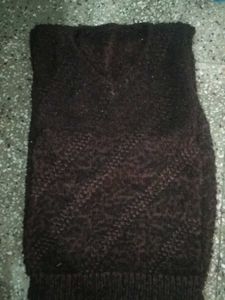 Brown Knit Sweater Vest