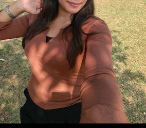 Brown Long Sleeve Top