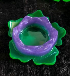Resin Lotus Candle Holders - Set of 5