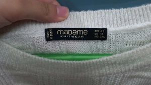 Madame Peach &amp; White Knitted Sweater