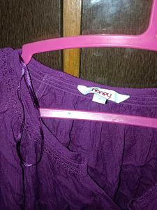 Purple Button-Down Top
