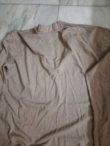 Tan Kurta Of Pure Soft Cotton - Traditional Style