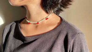 Pearly Cherry Necklace