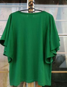 Green Flutter Sleeve Top