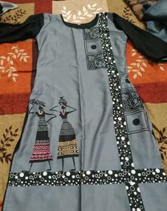 Unique Print Black &amp; Grey Tunic
