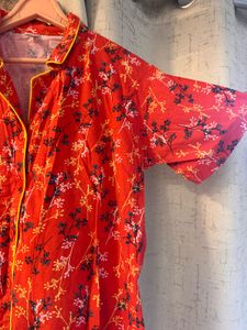 Red Floral Button shirt- Bust- 32/34