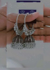 Silver Jhumka Earrings