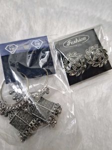 Oxidized Earrings Set