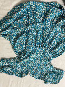 mini green and blue dress