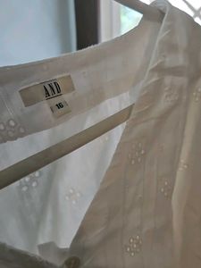 AND White Cut Work  Top