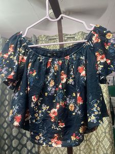 Off Shoulder Floral  Crop Top