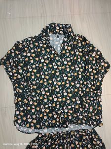 Floral Print Top &amp; Pant Set