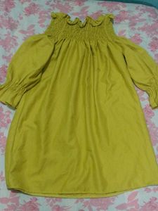 Off-Shoulder Yellow Dress