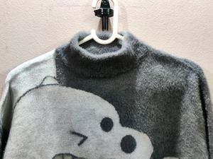 imported Retro cartoon bear fluffy knitwear sweate