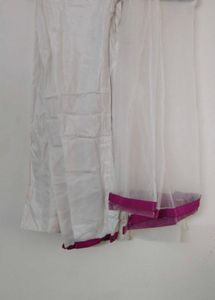 Anarkali Pink And White Dress