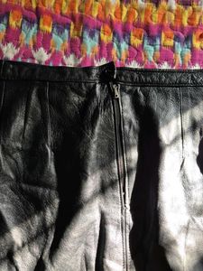 Camel Leather Skirt/Korean