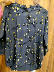 Dark Grey Floral Top