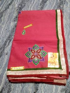 Anu Cotton Embroidery Saree