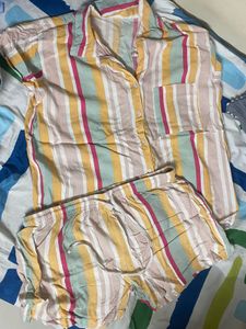 Colourful Striped Night Set