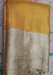 Pure Kanjivaram Golden Tissue Silk Saree
