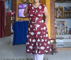 Casual maroon Print Dress