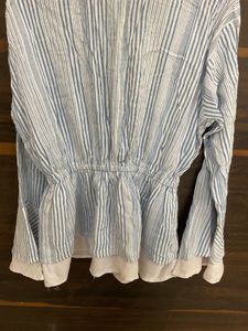 Striped Tie-Neck Top