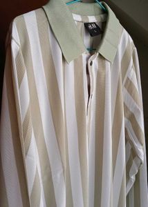 🌟Classic Striped Cotton Full-Sleeve Polo T-Shirt✨