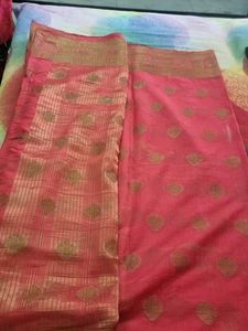 Pink Banarasi Dress Material