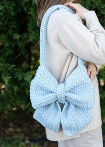 Pink Crochet Bow Bag