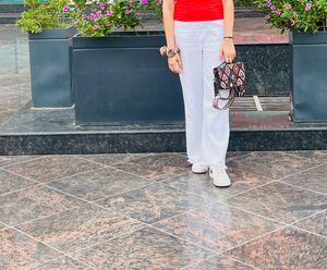 white wide leg jeans