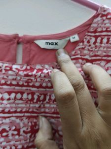 ✨ Max Peach Pink Solid Casual Kurta (M, 38) ✨
