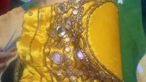 Yellow Beaded Pouch