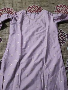 Lavender Kurti with Gold Detail