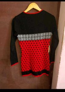 Stylish Red &amp; Black Tunic Top