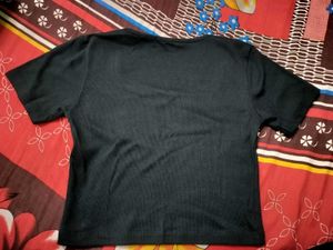 Zara Black Square Neck Top