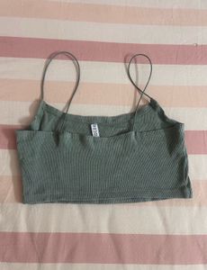 Muted Green Ribbed Cami Top