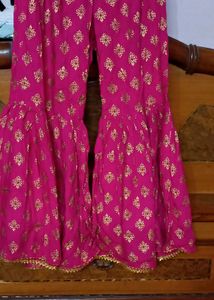 Women Rayon Kurta And Sharara Set