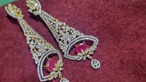 Ruby & Diamond Dangle Earrings