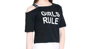 Black cold Shoulder Croptop
