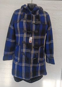 Imported Checkered Hooded Coat