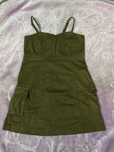 Zudio Olive Green Mini Dress
