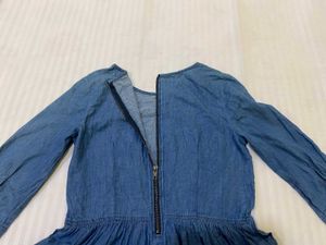 Denim Look Peplum Top